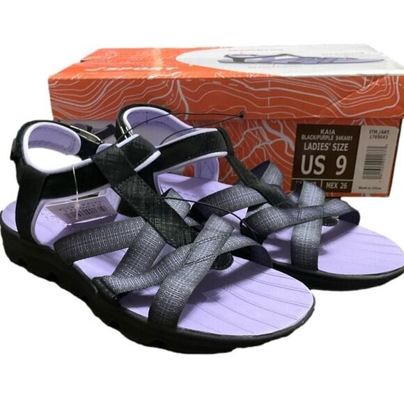 Jsport by Jambu Women's Sandals Strap Black Purple Size 9 NIB - Picture 5 of 11